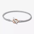 Pandora bracelet with rose gold lock