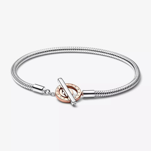 Pandora bracelet with rose gold lock